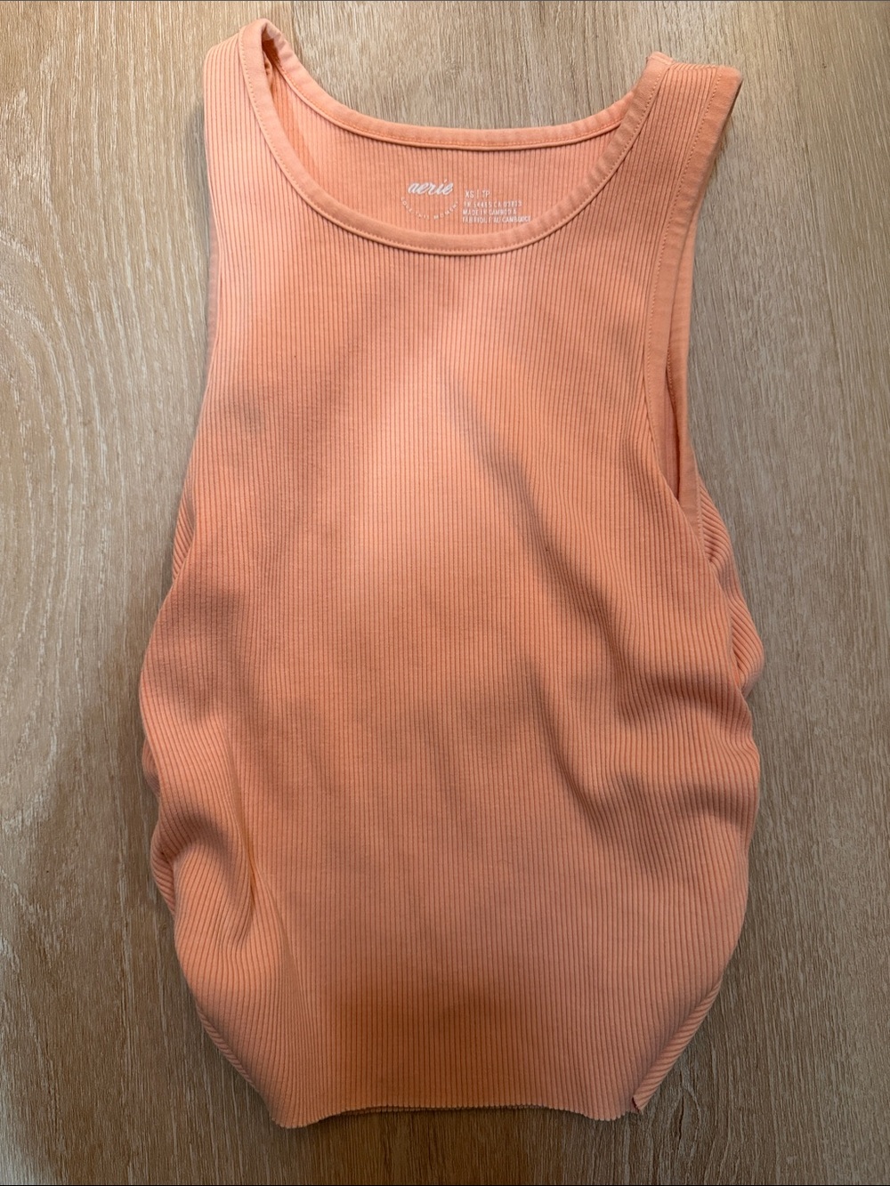 aerie Ribbed Tank Top in Peachy Coral